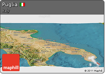 Satellite Panoramic Map of Puglia