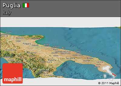 Satellite Panoramic Map of Puglia