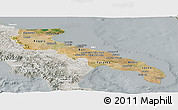 Satellite Panoramic Map of Puglia, lighten, semi-desaturated