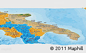 Satellite Panoramic Map of Puglia, political outside