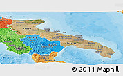 Satellite Panoramic Map of Puglia, political shades outside