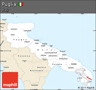 Classic Style Simple Map of Puglia