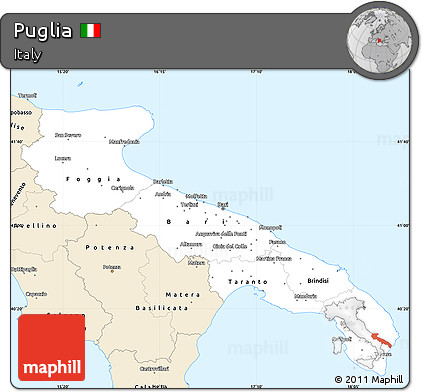 Classic Style Simple Map of Puglia