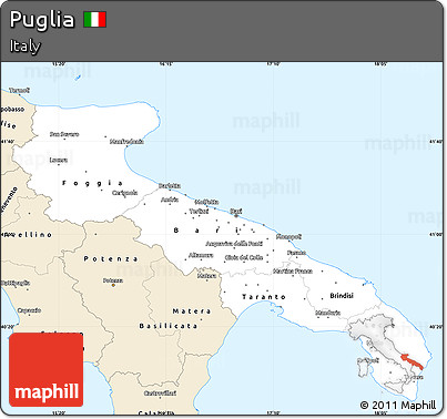 Classic Style Simple Map of Puglia