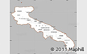 Gray Simple Map of Puglia, cropped outside