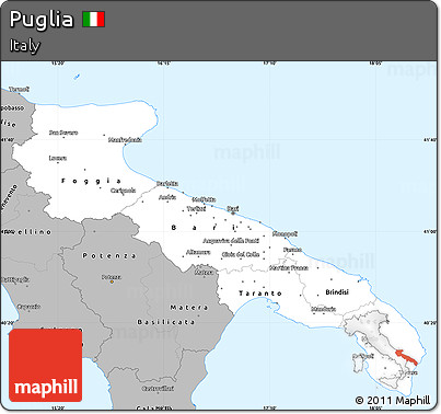 Gray Simple Map of Puglia