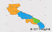 Political Simple Map of Puglia, cropped outside