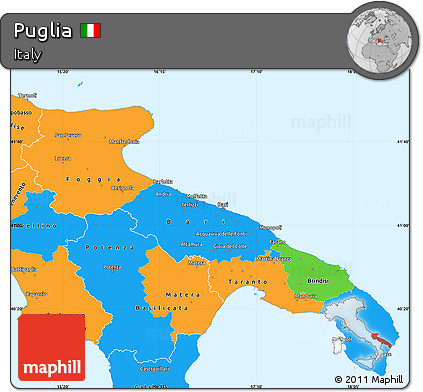 Political Simple Map of Puglia