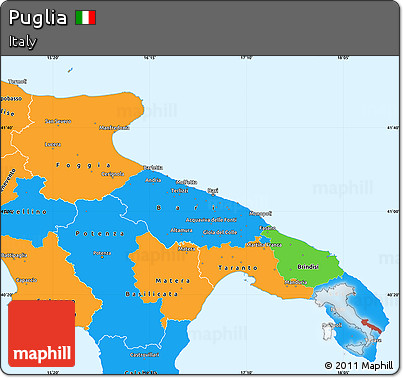 Political Simple Map of Puglia