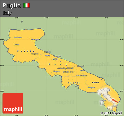 Savanna Style Simple Map of Puglia, cropped outside