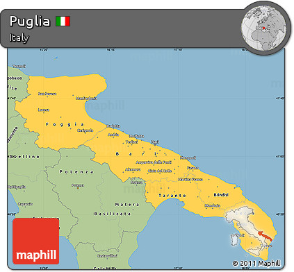 Savanna Style Simple Map of Puglia