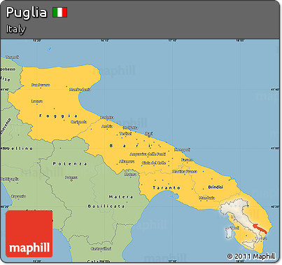 Savanna Style Simple Map of Puglia