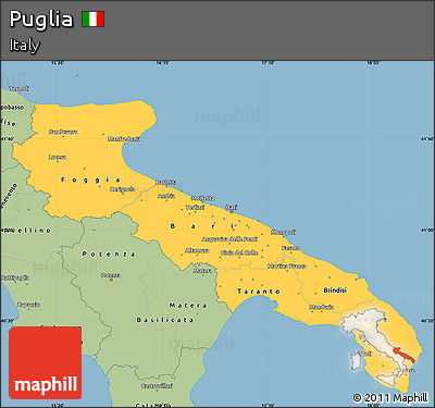 Savanna Style Simple Map of Puglia