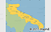 Savanna Style Simple Map of Puglia, single color outside