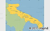 Savanna Style Simple Map of Puglia, single color outside