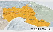 Political 3D Map of Taranto, lighten, semi-desaturated