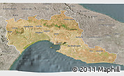 Satellite 3D Map of Taranto, semi-desaturated