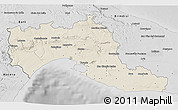 Shaded Relief 3D Map of Taranto, desaturated