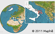 Satellite Location Map of Taranto, highlighted country, highlighted parent region