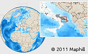 Shaded Relief Location Map of Taranto, highlighted country, highlighted parent region