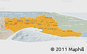 Political Panoramic Map of Taranto, lighten, semi-desaturated
