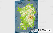 Physical 3D Map of Sardegna, darken