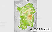 Physical 3D Map of Sardegna, desaturated