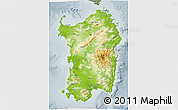 Physical 3D Map of Sardegna, semi-desaturated