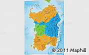 Political 3D Map of Sardegna, physical outside