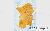 Political Shades 3D Map of Sardegna, lighten