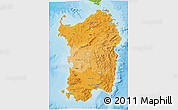 Political Shades 3D Map of Sardegna, physical outside