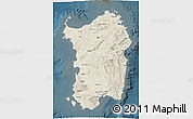 Shaded Relief 3D Map of Sardegna, darken