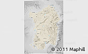 Shaded Relief 3D Map of Sardegna, desaturated