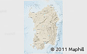Shaded Relief 3D Map of Sardegna, lighten
