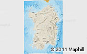 Shaded Relief 3D Map of Sardegna, political outside