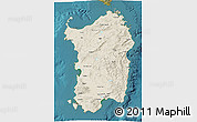 Shaded Relief 3D Map of Sardegna, satellite outside