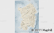 Shaded Relief 3D Map of Sardegna, semi-desaturated