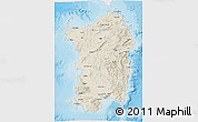 Shaded Relief 3D Map of Sardegna, single color outside