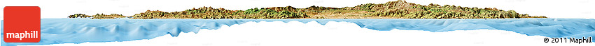 Satellite Horizon Map of Sardegna, shaded relief outside
