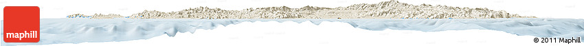 Shaded Relief Horizon Map of Sardegna, lighten