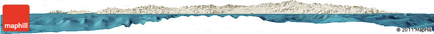 Shaded Relief Horizon Map of Sardegna, satellite outside