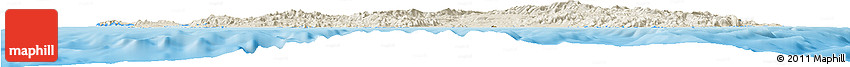 Shaded Relief Horizon Map of Sardegna, single color outside