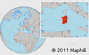 Gray Location Map of Sardegna