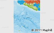 Physical 3D Map of Agrigento, political outside