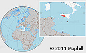 Gray Location Map of Agrigento, highlighted country