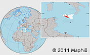 Gray Location Map of Agrigento, highlighted parent region