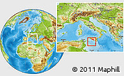 Physical Location Map of Agrigento, within the entire country