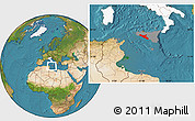 Satellite Location Map of Agrigento, highlighted country, highlighted parent region