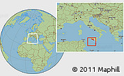 Savanna Style Location Map of Agrigento, within the entire country