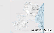 Silver Style 3D Map of Catania, single color outside